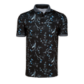 Greyson Ghost Frost Short Sleeve Polo - Shepherd Botanical Print, Jacquard Collar - Front View | Greyson Clothiers