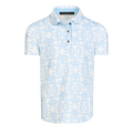 Wolf Blue Alpha Glyph Print Girls' Performance Polo - Front View | Greyson Clothiers