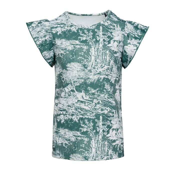 Marsh Girl's Huntress Toile Sophia Top - Flutter Sleeve Front View | Greyson Clothiers