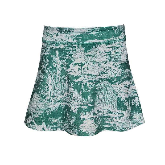 Marsh Toile Print Girl's Huntress Venus Performance Skirt - Front Flat Lay | Greyson Clothiers