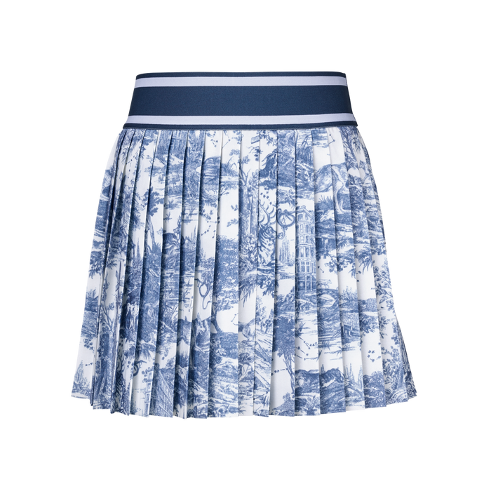 Vintage Indigo Girl's Leo Huntress Toile Pleated Skirt - Front View | Greyson Clothiers