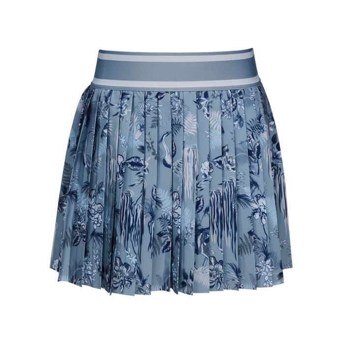 Bluestone Floral Pleated Girl's Night Lurk Leo Skirt - Front View | Greyson Clothiers