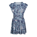 Bluestone Floral Print Girl's Venus Dress with Ruffle Sleeves - Front View | Greyson Clothiers
