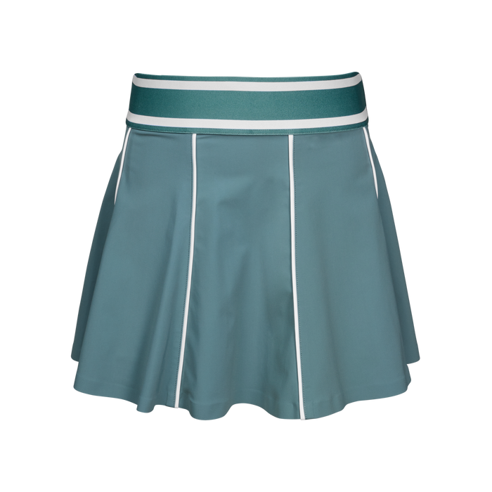Marsh Girl's Phoenix Flare Skirt - Front View, Contrast Stripe Waistband & White Piping | Greyson Clothiers
