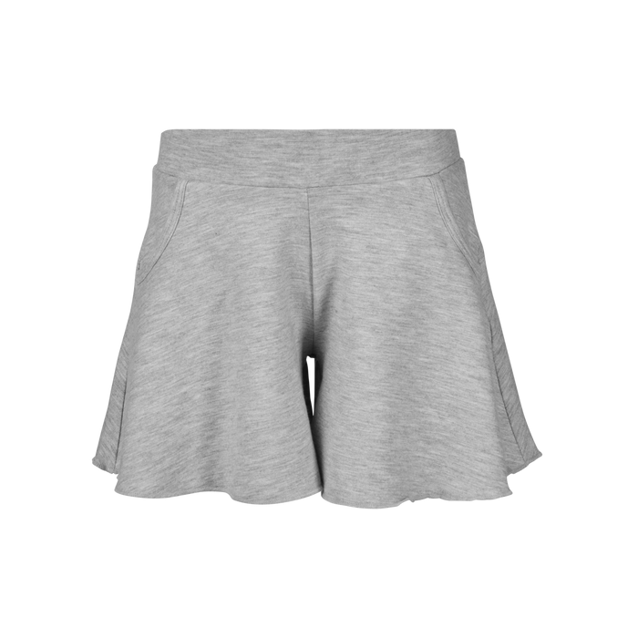 Light Grey Heather Girl's Riley Melange Swing Short - Front View | Greyson Clothiers