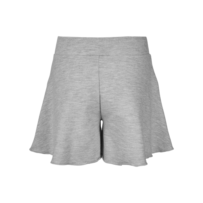 Light Grey Heather Girl's Riley Melange Swing Short - Back View | Greyson Clothiers