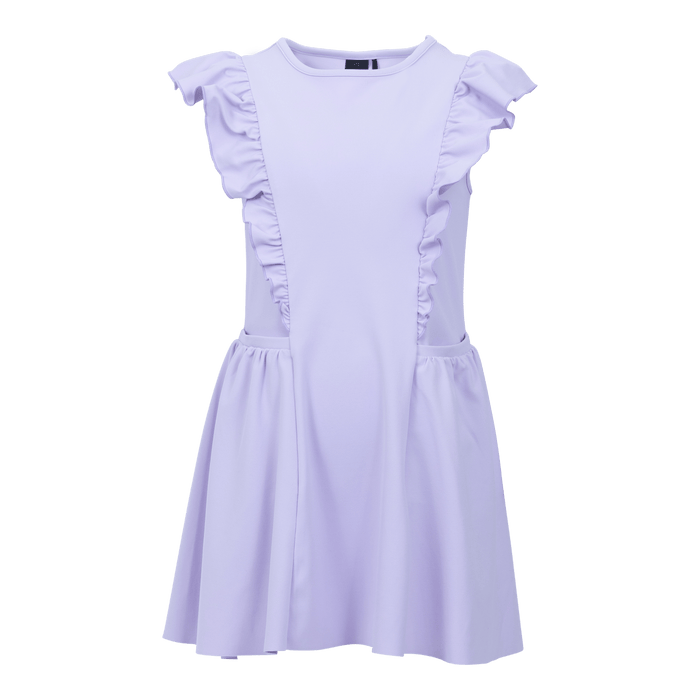 Lavender Mist Girl's Venus Dress - Front View, Ruffled Performance Girls Dress | Greyson Clothiers