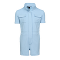 Wolf Blue Stretch Girl's Venus Romper - Front View | Greyson Clothiers