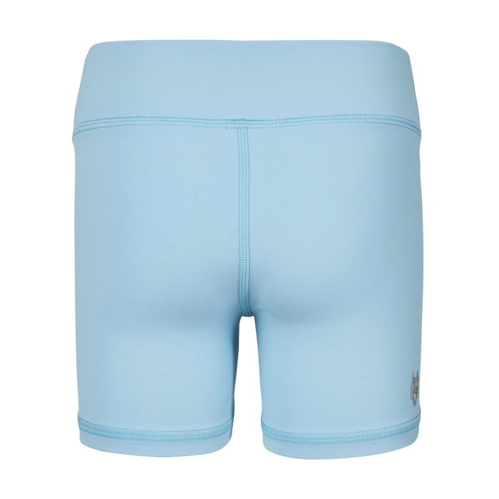 Wolf Blue Girl's Venus Short, Back View with Wolf Logo Detail - Girls Performance Short | Greyson Clothiers