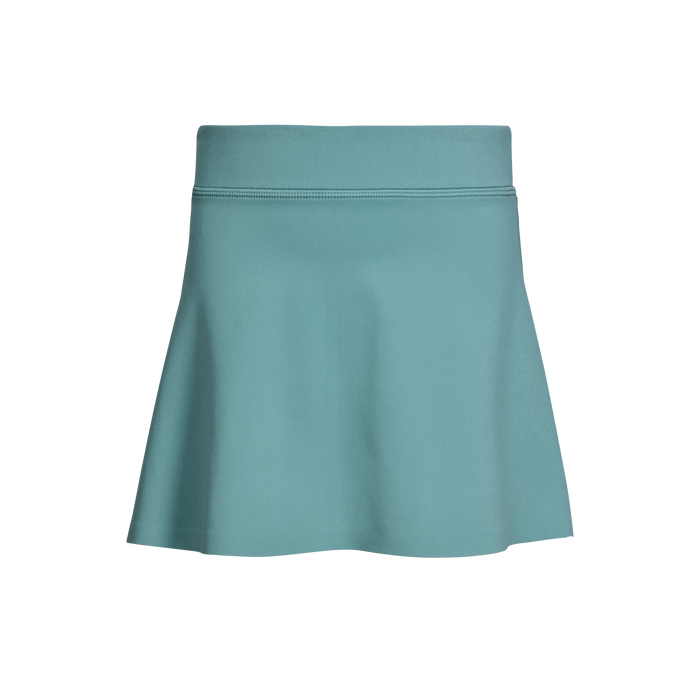 Agave Teal Stretch Girl's Venus Performance Skirt - Front View | Greyson Clothiers