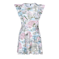Girls' Venus Where Wolves Roam Dress Wisteria Multi Toile Print - Ruffle Sleeve Front View | Greyson Clothiers