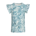 Agave Wolf Scales Sophia Top Girls Performance Tee, Flutter Sleeves - Front View | Greyson Clothiers