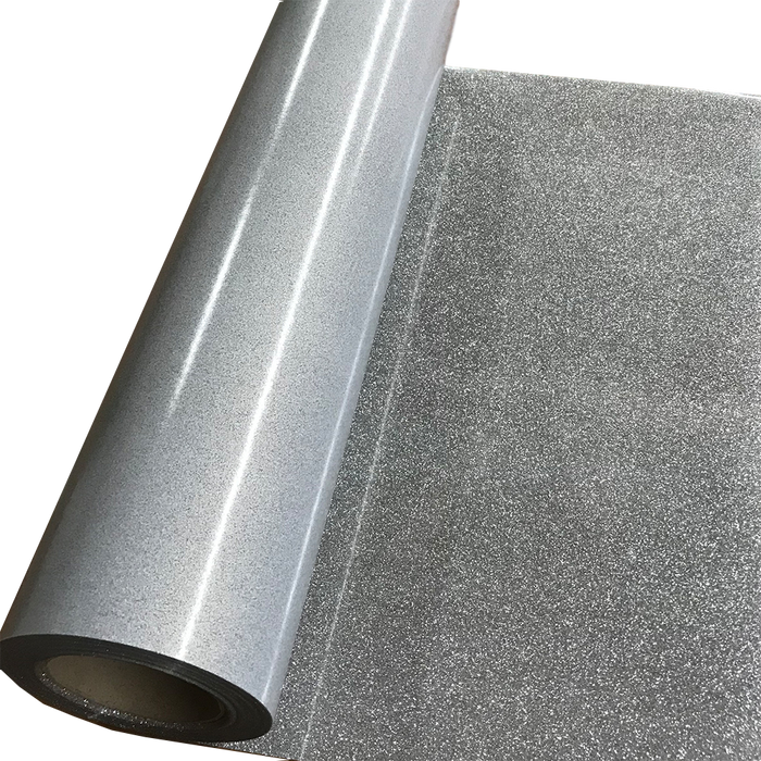 Glitter, Silver Heat Transfer Vinyl 19" HTV