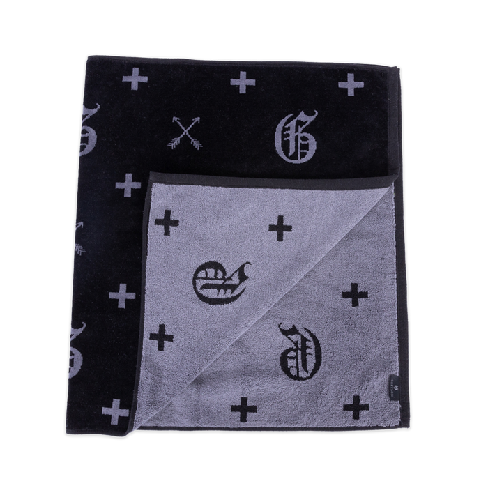 Greyson G.O.A.T. Golf Towel in Shepherd - Reversible Black & Grey G.O.A.T. Print | Greyson Clothiers