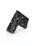 Black Leather G.O.A.T. Blade Putter Cover with Signature Print - Side Angle | Greyson Clothiers