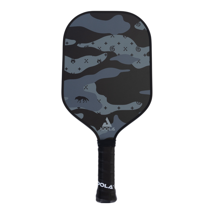 G.O.A.T. Camo Pickleball Paddle in Shepherd - Front View, Wolf & Greyson Logo Detail | Greyson Clothiers