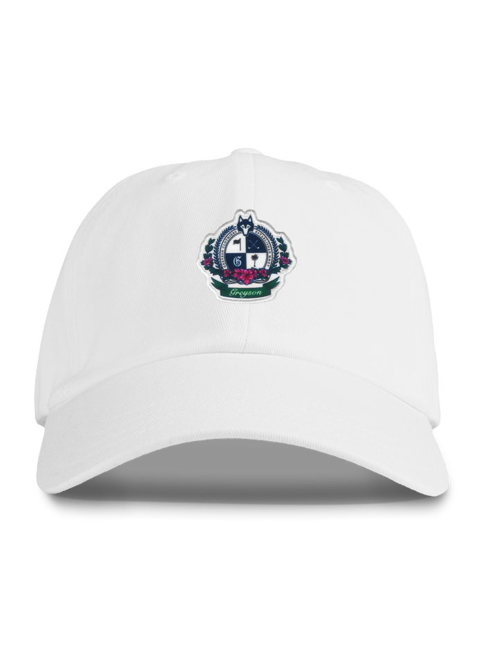 Arctic Cotton Twill Dad Hat - Crest Patch Front View | Greyson Clothiers
