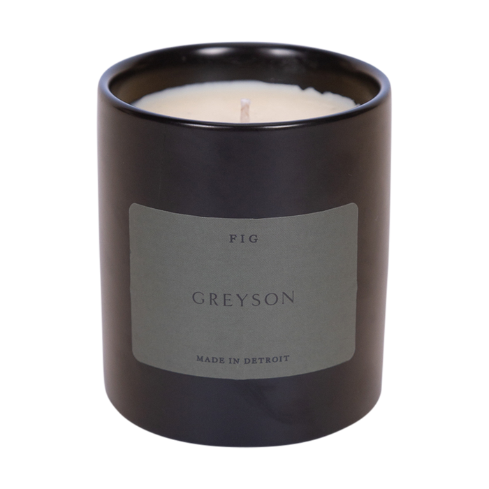 Greyson Fig Scented Candle in Matte Black Vessel - Front View | Greyson Clothiers