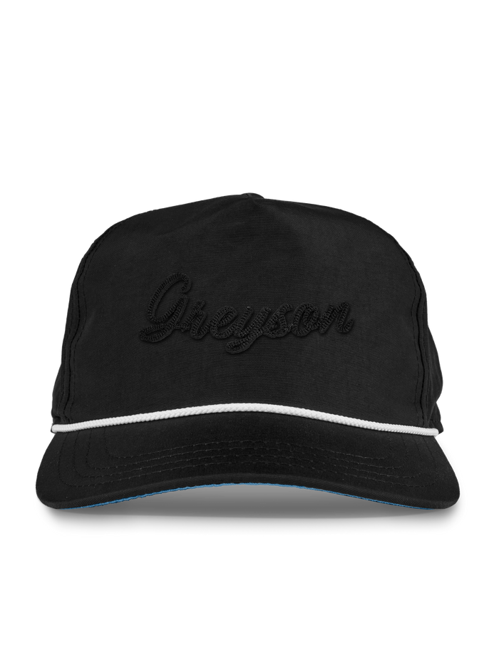 Shepherd Greyson Puff Script Rope Hat - Front View, Nylon Golf Cap | Greyson Clothiers