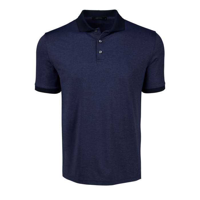 Coyote Greyson Guide Sport Short Sleeve Polo with Contrast Collar - Front View | Greyson Clothiers