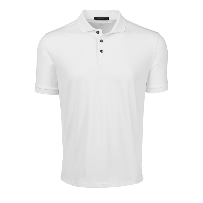 Arctic White Greyson Guide Sport Short Sleeve Golf Polo - Front View | Greyson Clothiers