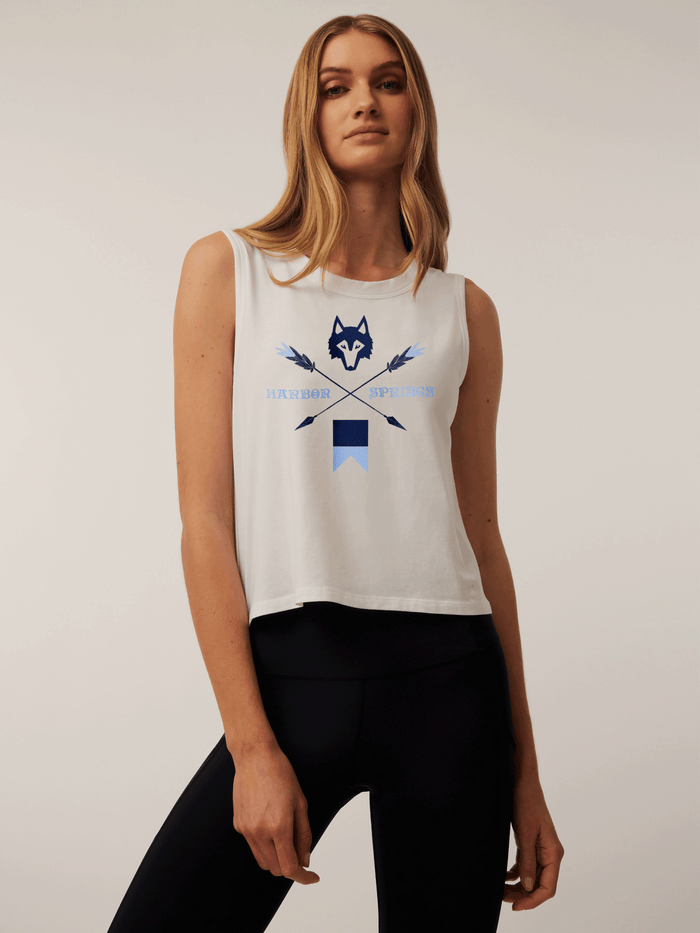 Arctic Harbor Springs Women's Sloane Tank - Front View, Wolf Graphic | Greyson Clothiers