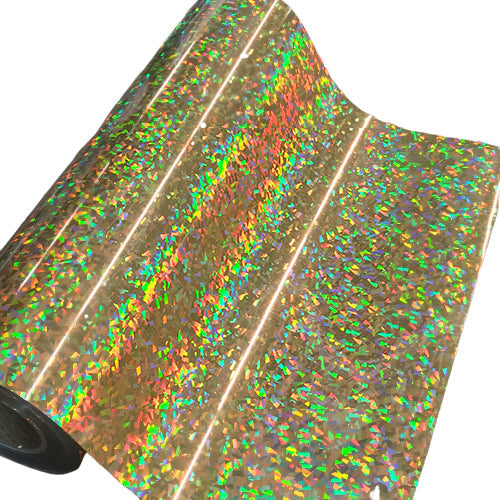 Heat Transfer Vinyl 19"??Width Crystal Gold Hologram HTV