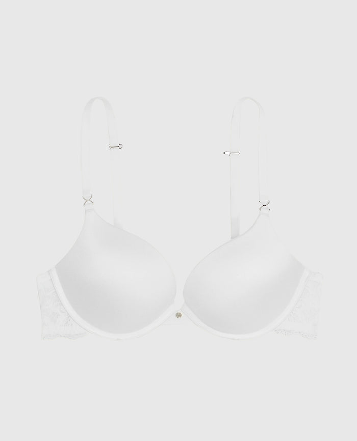 Hello Sugar Push Up Bra with Lace Wing in Ivory