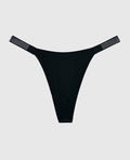 High Leg Thong Panty in Smoulder Black