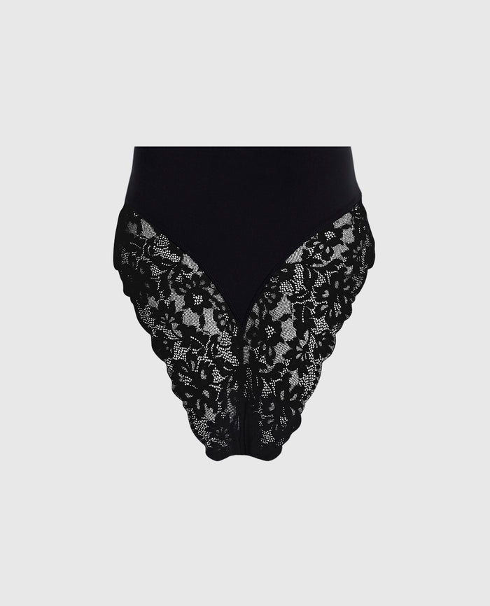 High Waist Smoothing Cheeky Panty in Black