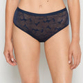 High-Waisted Lined Brief in Navy