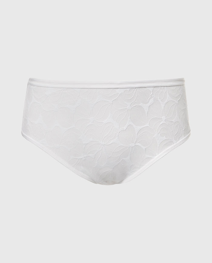 High-Waisted Lined Brief in Powdered Sugar