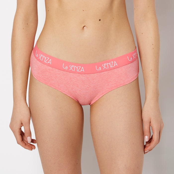Hipster Panty with Art Deco Logo in Pink Lemonade Heather