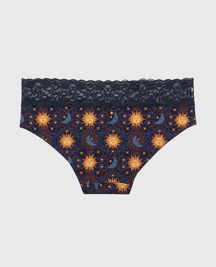 Hipster Panty With Lace Trim in Celestial Tapestry