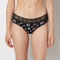 Hipster Panty With Lace Trim in Cherry Bouquet