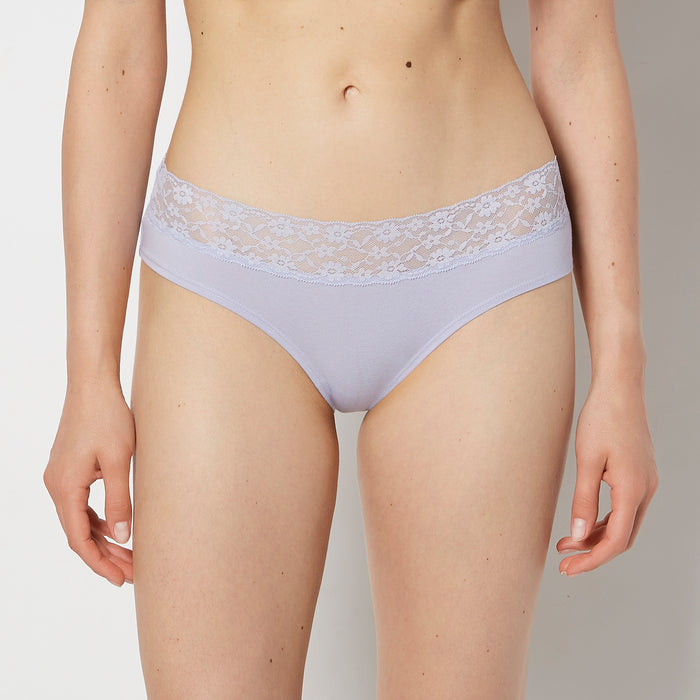 Hipster Panty With Lace Trim in Cosmic Sky