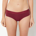 Hipster Panty With Logo Band in Cabernet