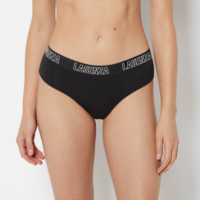 Hipster Panty With Logo in Tuxedo Black