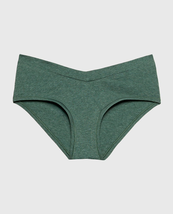 Hipster Wide Waist Cotton Panty in Jungle Green Heather