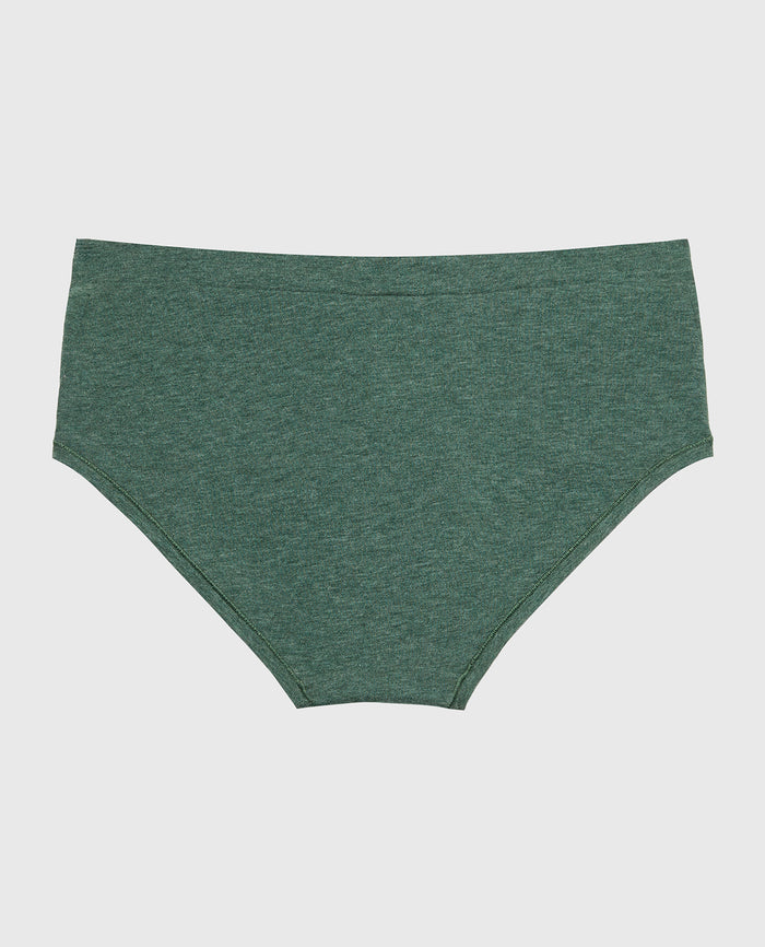 Hipster Wide Waist Cotton Panty in Jungle Green Heather
