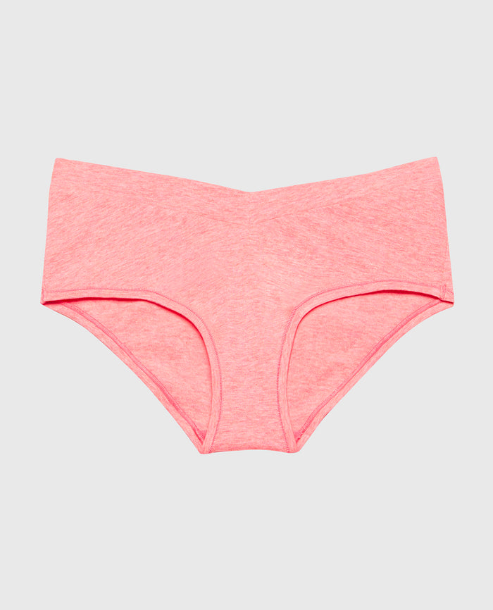 Hipster Wide Waist Cotton Panty in Pink Lemonade Heather