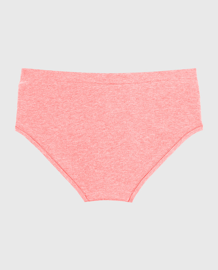 Hipster Wide Waist Cotton Panty in Pink Lemonade Heather