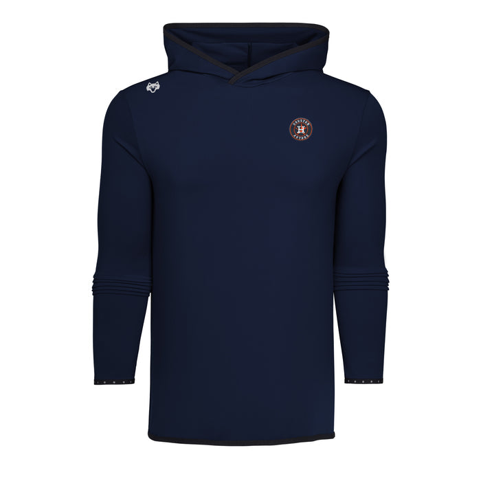 Maltese Blue Houston Astros Colorado Hoodie - Front View, Roundel Logo & Wolf Head | Greyson Clothiers