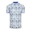 Arctic Marine All-Over Print Men's Golf Polo - Front View, Contrast Collar | Greyson Clothiers