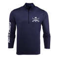 Maltese Blue H.S. Crossed Paddles Guide Sport Quarter-Zip - Front View, Wolf Logo | Greyson Clothiers