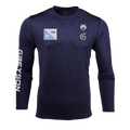 Maltese Blue H.S. Life Saver Guide Sport Long Sleeve Tee - Front View, Wolf & H.S. Badge Graphic | Greyson Clothiers