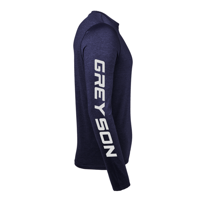 Maltese Blue H.S. Life Saver Guide Sport Long Sleeve Tee - Side View, Greyson Sleeve Graphic | Greyson Clothiers