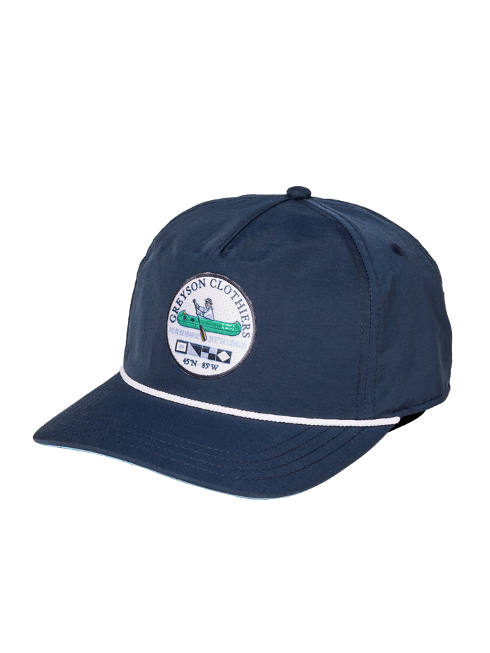 Maltese Blue H.S. Nautical Wolf Rope Hat - Front with Nautical Patch Detail | Greyson Clothiers
