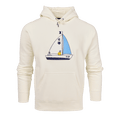 Bone H.S. Sailing Wolf Fireside Hoodie - Front View, Sailboat Chest Graphic | Greyson Clothiers