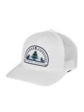 Arctic H.S. Woven Patch Trucker Hat - Front View, Harbor Springs Wolf Scene Patch | Greyson Clothiers
